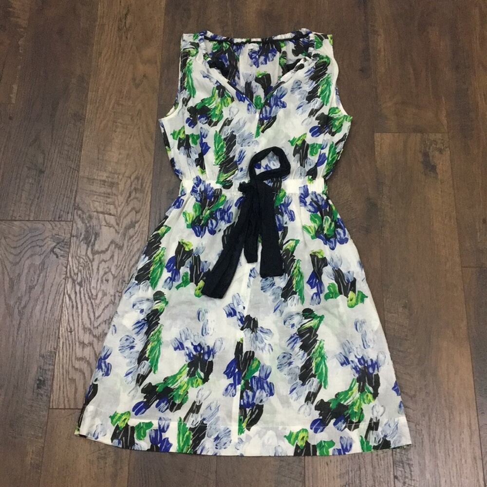 Hoss Introqia White/Blue Floral A-Line Dress